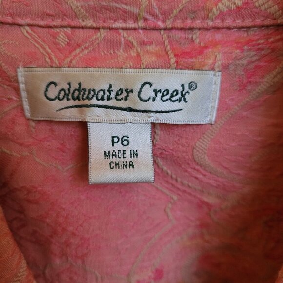 Coldwater Creek Embroidered Paisley Print Jacket Womens Size P6 Career Casual - Picture 3 of 13